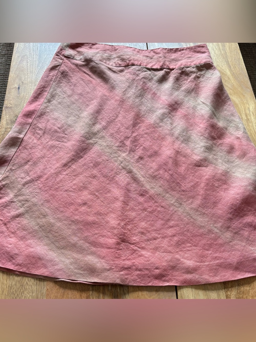 Merona Orange Ombré Woman’s Tie-Dye Pure Linen A-line Skirt Size 8